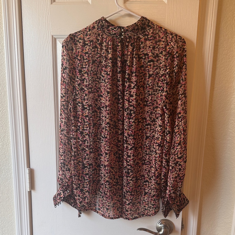 Floral Black and Pink Women's Top